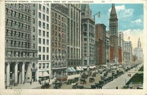 IL, Chicago, Illinois, Michigan Avenue, Looking North from Art Institute,Tichnor