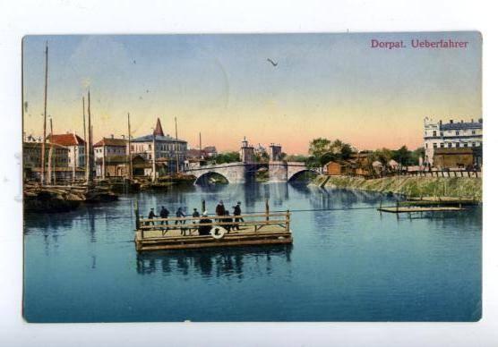 158244 Estonia Tartu DORPAT Ferry Ueberfahrer Vintage postcard