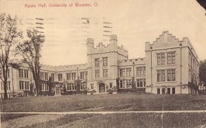 Kauke Hall, University of Wooster, Ohio 1915 postcard