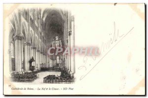 Postcard Old Cathedral of Reims in the Nave Choir