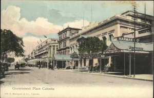 Calcutta India Government Place Street Scene c1910 Vintage Postcard