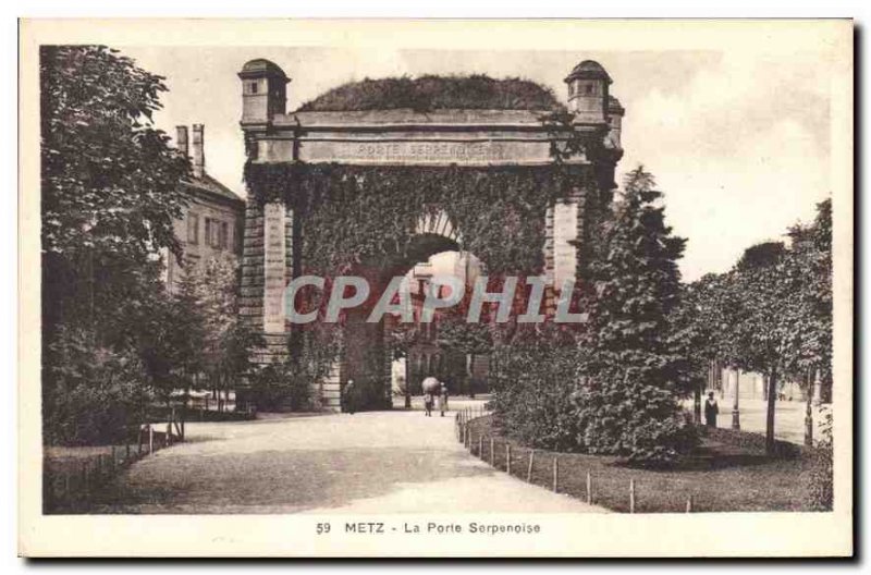 Old Postcard Metz Gate Serpenoise