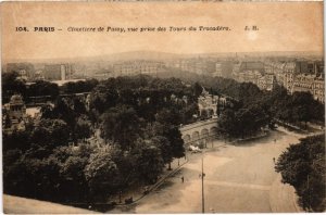 CPA PARIS 16e Cimetiere de Passy vie prise des Tours du Trocadero (1249578)