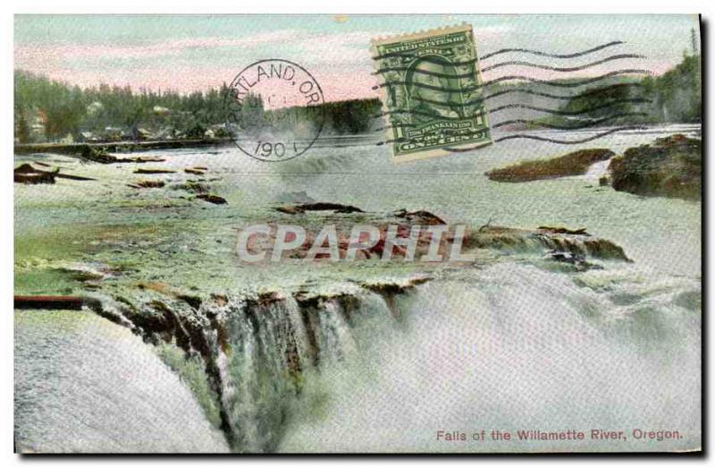 Postcard Old Falls Of The Willamette River Oregon