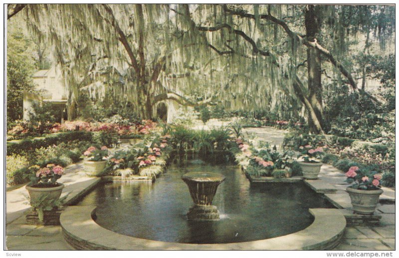 Fountain And Pool In The Main Courtyard, Bellingrath Gardens, MOBILE, Alabama...