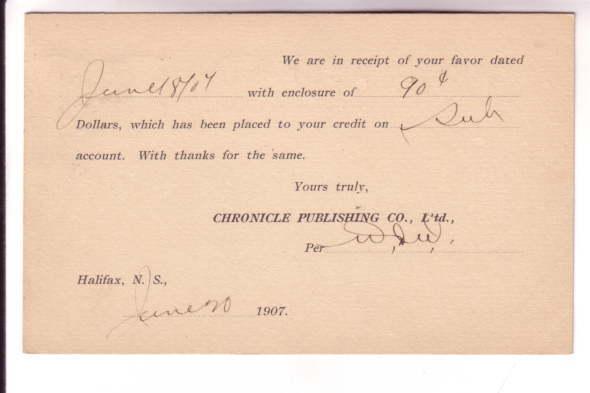 Canadian Postal Stationery, Edward VII, 1 Cent, Used Halifax 1907