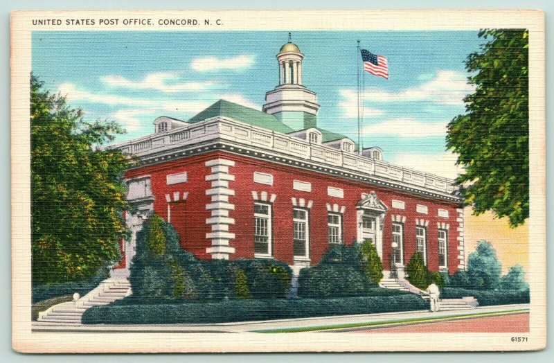 Concord North Carolina~Quoins & Cupola on US Post Office~Try the Sidesteps~1940s 