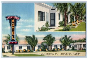 c1940's Clewiston Motel & Restaurant Signage Cottage Clewiston Florida Postcard