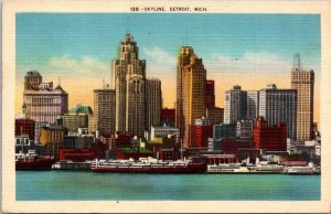 Michigan Detroit Skyline 1942