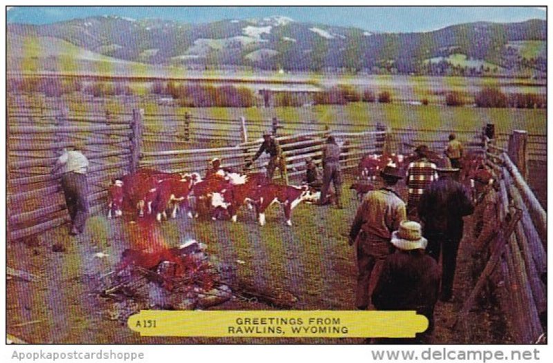 Wyoming Rawlins Greetings From Rawlins 1952