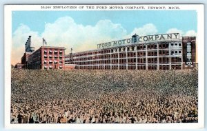 DETROIT, Michigan MI ~ 5000 Employees at FORD MOTOR COMPANY 1920s-30s Postcard