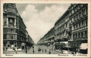 Hungary Budapest Andrassy Ut Vintage Postcard C112