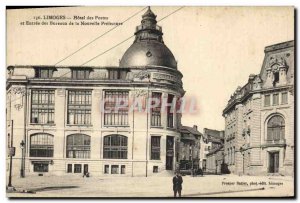 Old Postcard Limoges Hotel Post and the New Entrance Prefecture Offices