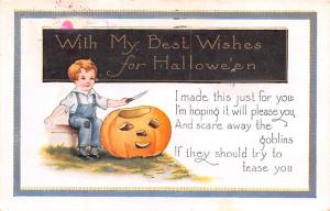 Halloween Whitney Made postal used unknown pink postal marking on front