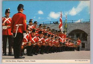Soldiers, Line Of Battle Formation, Fort Henry, Kingston, Ontario, Postcard