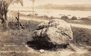 J57/ near Toledo Ohio RPPC Postcard c1910 Turkey Foot Rock Maumee River 70