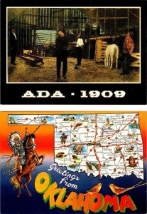 2~4X6 Postcards ADA, OK Oklahoma REPRO Of 1909 HANGING/AA Bobbitt Murder & MAP