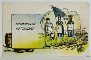 Prohibition Humor The Spirits of Today Moonshine Poison, Marching Postcard O2 