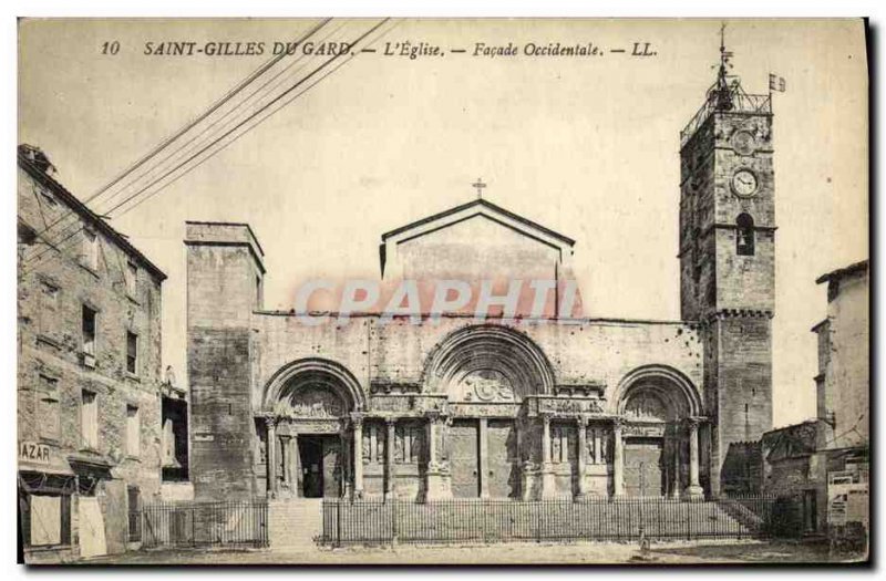 Old Postcard Saint Gilles Du Gard The Western Church Facade