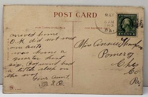 I vas not mad, But I iss sad; Dutch Girl 1913 to Pomery Pa Postcard A16