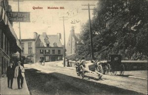 Quebec City Quebec PQ Mountain Hill Horse and Buggy c1910 Vintage Postcard