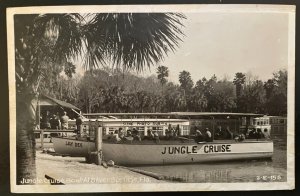 Vintage Postcard 1930's Jungle Cruise Boat, Silver Springs, Florida RPPC