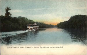 Indianapolis Indiana IN Broad Ripple Park Pleasure Boat c1910 Postcard