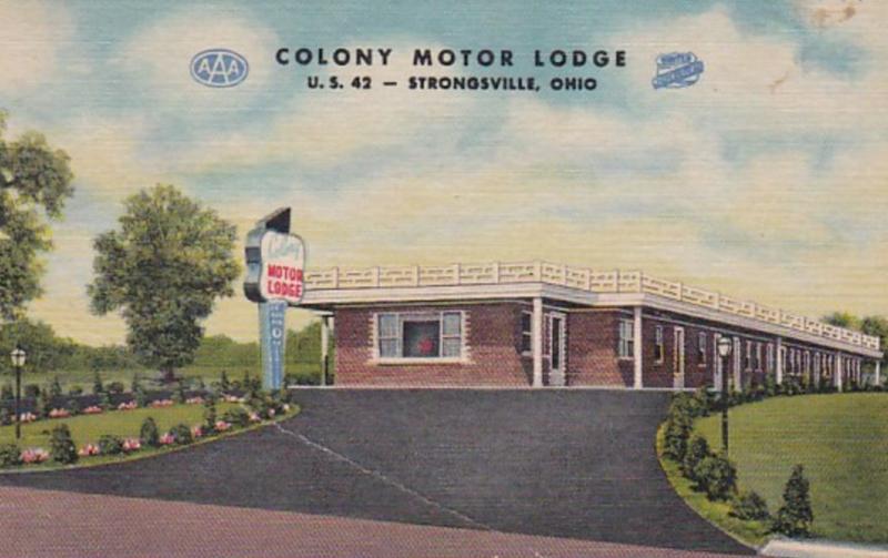 Ohio Strongsville Colony Motor Lodge 1958 Curteich