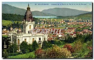 Old Postcard Aix les Bains Chateau de la Roche King and Lake Bourget