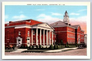 Lexington Kentucky~Henry Clay High School~Clock Tower & Cupola~Vintage Linen PC