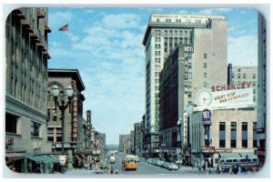 c1960's Farnam Street From 16th Looking East Omaha Nebraska NE Shops Postcard