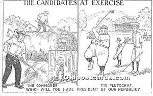 Old Vintage Golf Postcard Post Card The Candidates at Exercise, Bryan vs Taft...