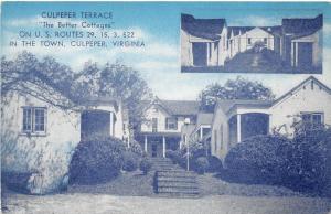 A85/ Culpeper Virginia Va Postcard c40s Roadside Culpeper Terrace Motel Cottages