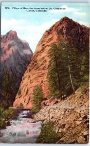 M-62292 Pillars of Hercules from below South Cheyenne Canyon Colorado