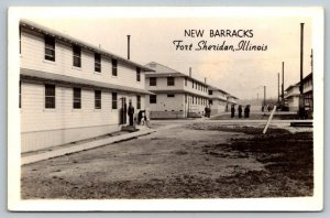 RPPC New Barracks  Fort Sheridan  Illinois   Postcard