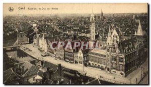 Old Postcard Belgium Ghent Panorama Herb Quay