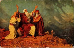 Moses Victory Israel Over Amalek The Holy Scripture Rob Leinweber Postcard J50