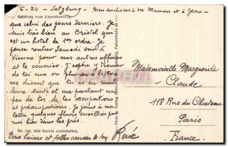 Postcard Old Salzburg vom Kapuzinerberg