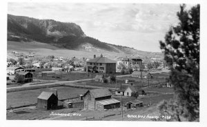 Vtg Sundance WY Wyoming Black Hills Aerial View Town Farms RPPC 1930's Postcard