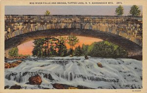 Bog River Falls and Bridge Tupper Lake, New York USA Unused 