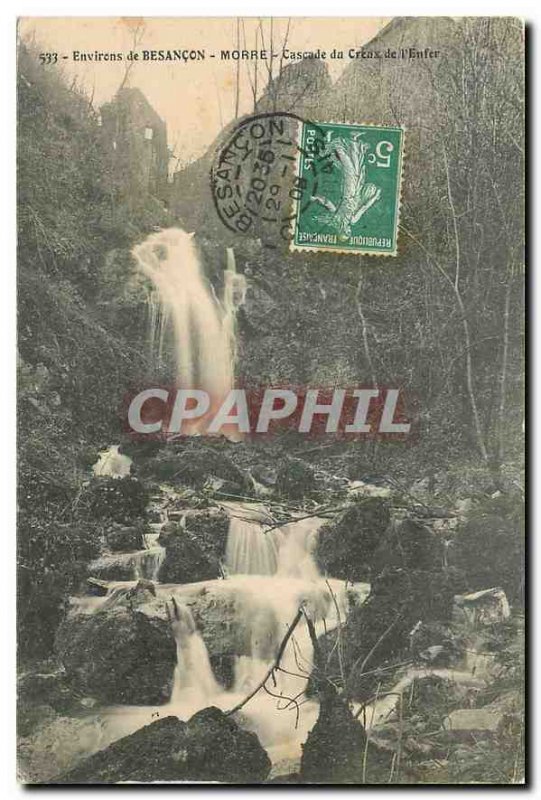 Old Postcard Around Morre Besancon Cascade Hollow to Hell