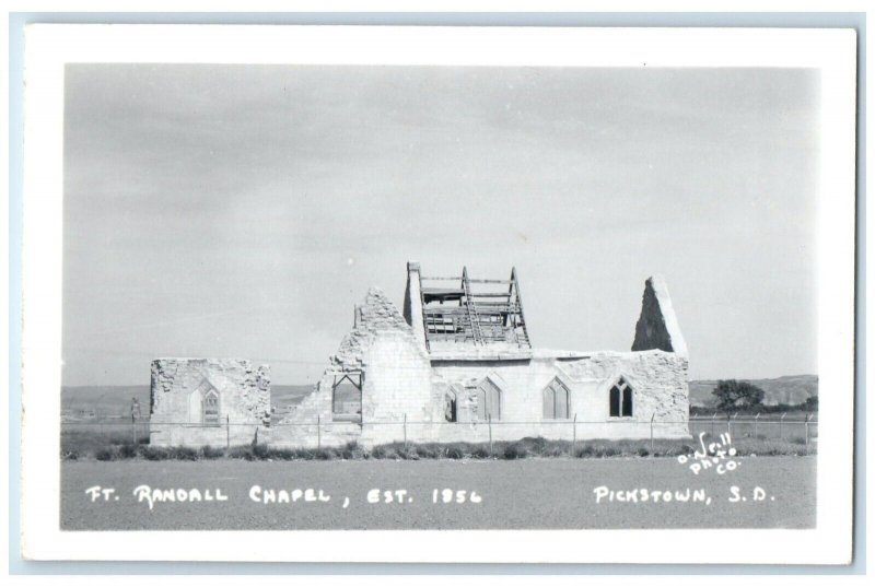 1956 Ft. Randall Chapel Pickstown South Dakota SD O'Neill RPPC Photo Postcard