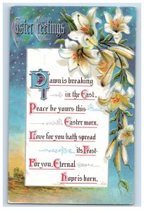 Vintage Easter Fab Lilies Embossed Original Vintage Postcard P26E