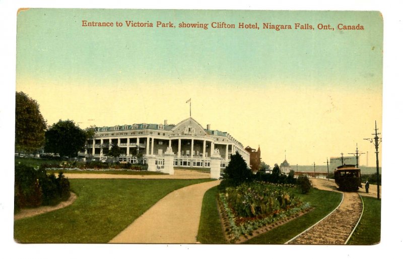 Canada - Ontario, Niagara Falls. The Clifton Hotel, Victoria Park Entrance