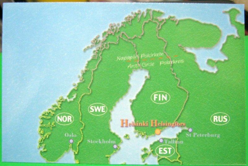 Finland Map Helsinki - unposted