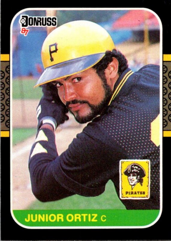 1987 DONRUSS Baseball Card Junior Ortiz C Oakland Athletics sun0561