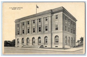 Minot North Dakota Postcard US Post Office Exterior View c1910 Vintage Antique