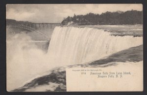 New York American Falls view from Luna Island Pub by 1906 Rotograph ~ Und/B