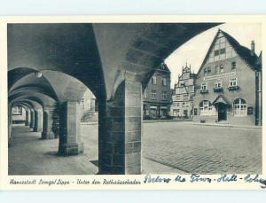 old rppc SHOPS ALONG STREET Lemgo Lippe - North Rhine-Westphalia Germany HM1894