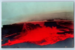 Hawaii HI Postcard RPPC Photo View Of Kilauea Volcano Lava c1940's Vintage